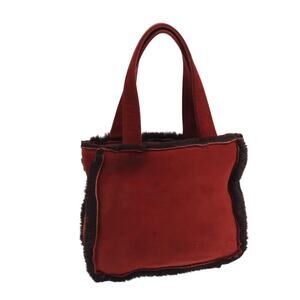 CHANEL Tote Bag Mouton Red Brown CC